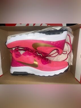 Nike Pink and Gold Athletic Running Shoes